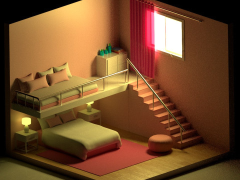 Pack with 6 separate isometric environments 3Dモデル
