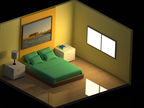 Pack with 6 separate isometric environments 3D Model