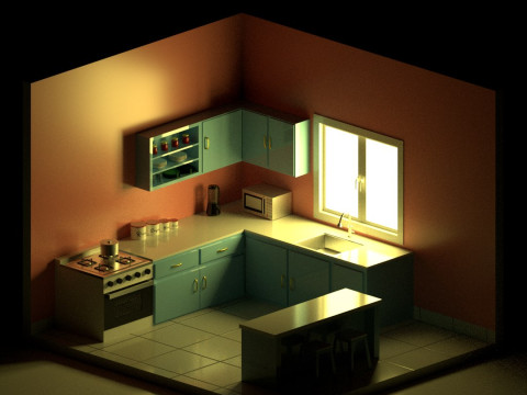 Pack with 6 separate isometric environments 3Dモデル
