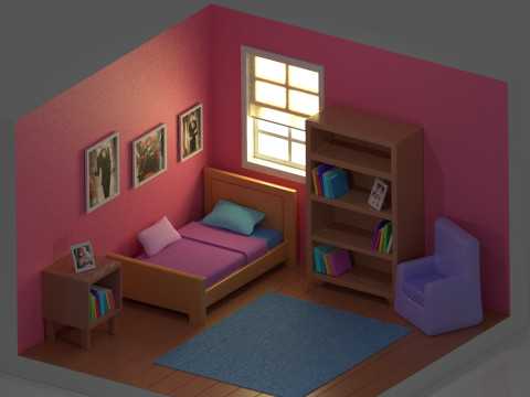 Pack with 6 separate isometric environments 3Dモデル