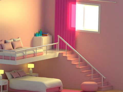 Pack with 6 separate isometric environments 3D Model