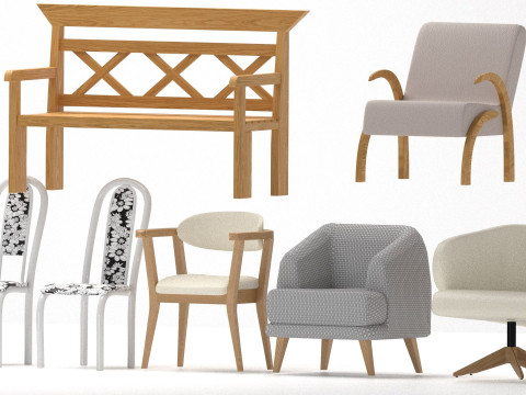 Chairs Collection 3D Model