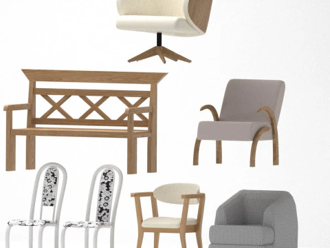 Chairs Collection 3D Model