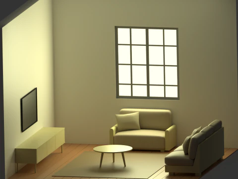 Sala de estar 3d isom&eacute;trica Modelo 3D