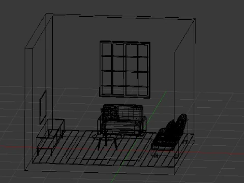 Living Room 3d Isometric 3D Model