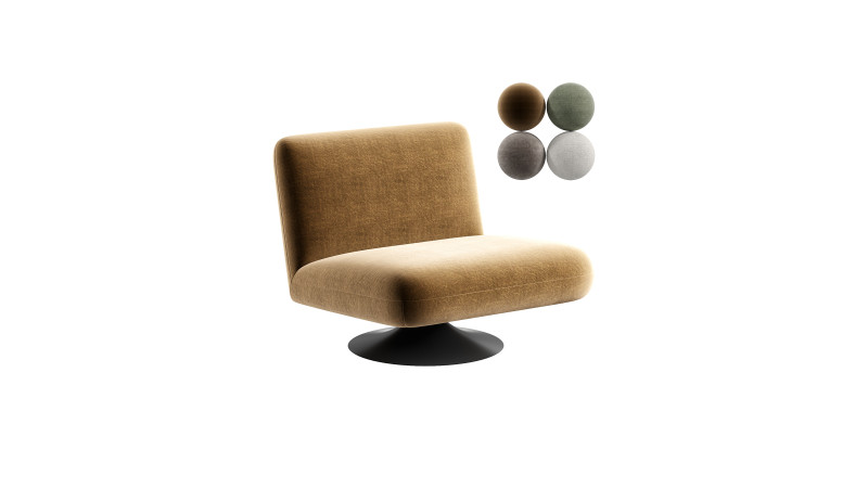 Swivel Accent Chair 3D Model .c4d .max .obj .3ds .fbx .stl .blend 