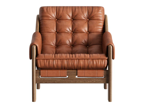 Four Hands Halston Chair with Ottoman 3D Model
