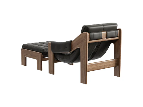 Four Hands Halston Chair with Ottoman 3D Model