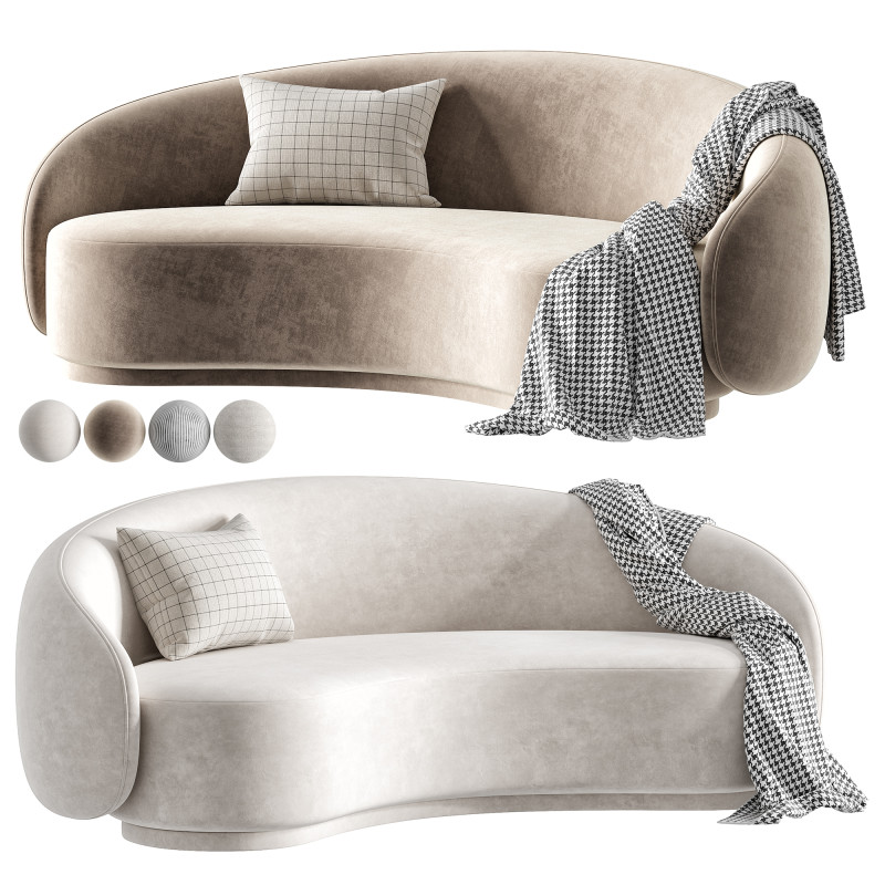 Zakrzywiona sofa Model 3D .c4d .max .obj .3ds .fbx .stl .blend 