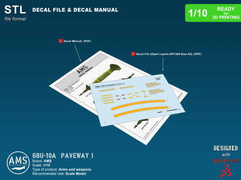 GBU-10A Paveway I - Scale 1-10 3D-Druckmodell