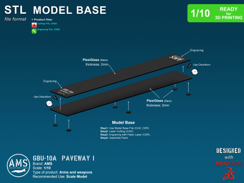 GBU-10A Paveway I - Scale 1-10 3D-Druckmodell