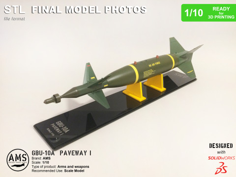 GBU-10A Paveway I - Scale 1-10 3D-Druckmodell