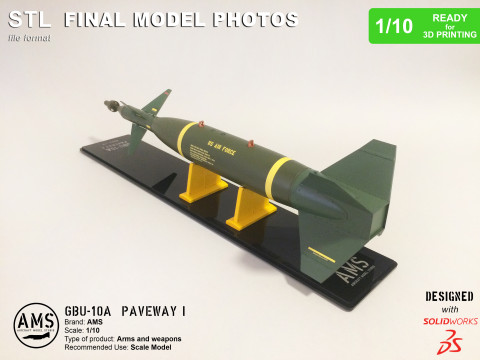 GBU-10A Paveway I - Scale 1-10 3D-Druckmodell