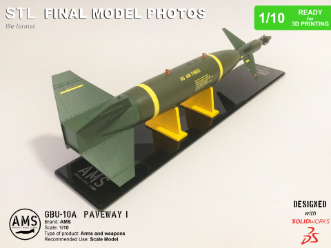 GBU-10A Paveway I - Scale 1-10 3D-Druckmodell