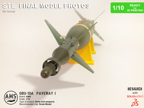 GBU-10A Paveway I - Scale 1-10 3D-Druckmodell
