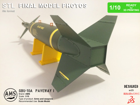 GBU-10A Paveway I - Scale 1-10 3D-Druckmodell