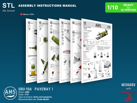 GBU-10A Paveway I - Scale 1-10 3D-Druckmodell
