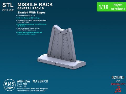 AGM-65A Maverick - Scale 1-10 Model do druku 3D
