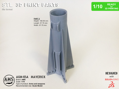 AGM-65A Maverick - Scale 1-10 Model do druku 3D