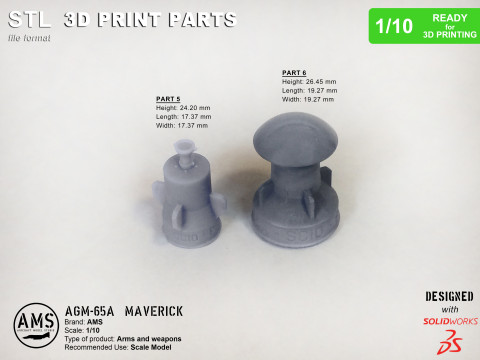 AGM-65A Maverick - Scale 1-10 Model do druku 3D