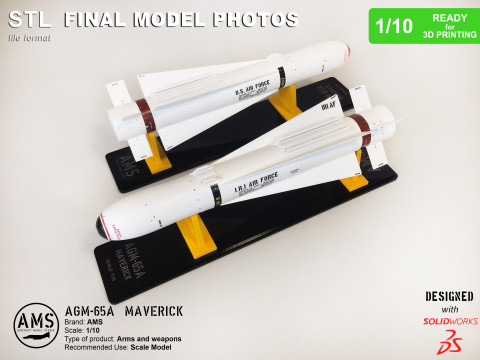 AGM-65A Maverick - Scale 1-10 Model do druku 3D