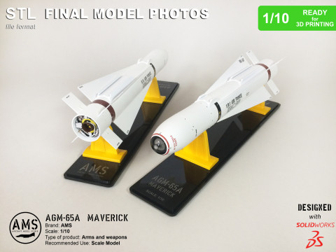 AGM-65A Maverick - Scale 1-10 Model do druku 3D