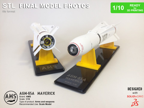 AGM-65A Maverick - Scale 1-10 Model do druku 3D