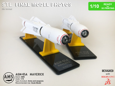 AGM-65A Maverick - Scale 1-10 Model do druku 3D