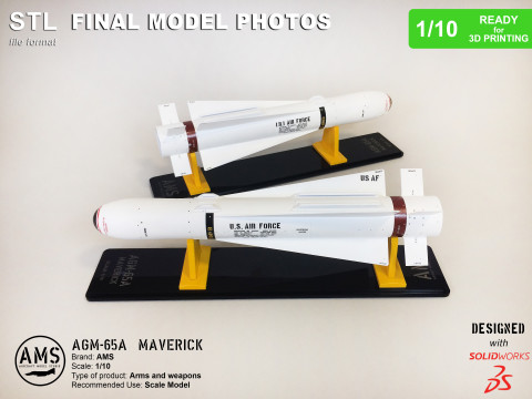 AGM-65A Maverick - Scale 1-10 Model do druku 3D