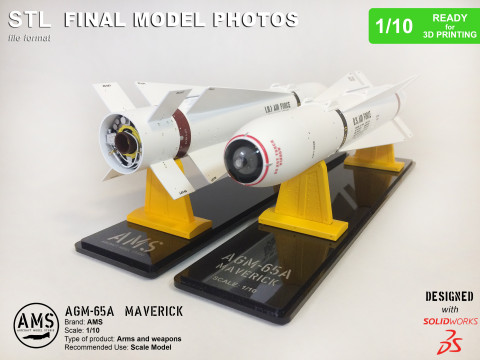 AGM-65A Maverick - Scale 1-10 Model do druku 3D