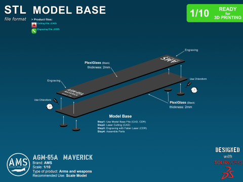 AGM-65A Maverick - Scale 1-10 Model do druku 3D