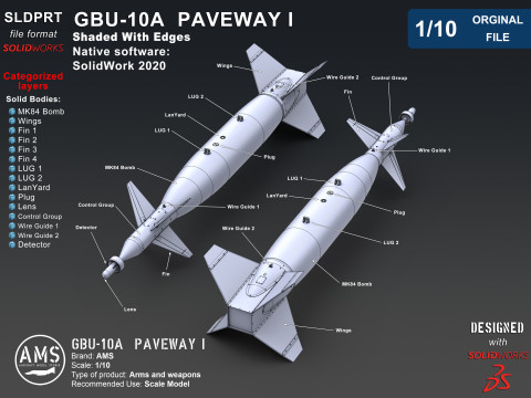 GBU-10A Paveway I - Orginal File 3D मॉडल