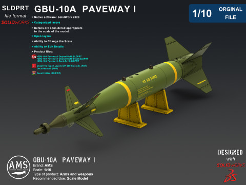 GBU-10A Paveway I - Orginal File Modelo 3D