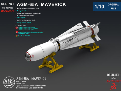AGM-65A Maverick - Orginal File 3D Model