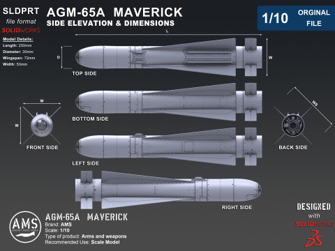 AGM-65A Maverick - Orginal File 3D Model