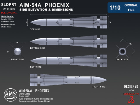 AIM-54A Phoenix - Orginal File Modèle 3D