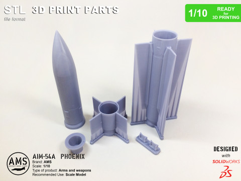 AIM-54A Phoenix - Scale 1-10 3Dプリントモデル