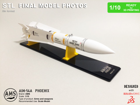 AIM-54A Phoenix - Scale 1-10 3Dプリントモデル