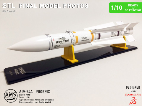 AIM-54A Phoenix - Scale 1-10 3Dプリントモデル