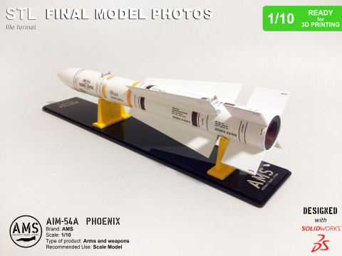 AIM-54A Phoenix - Scale 1-10 3Dプリントモデル