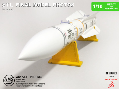 AIM-54A Phoenix - Scale 1-10 3Dプリントモデル