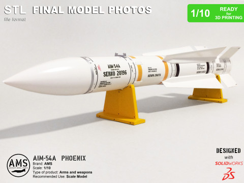 AIM-54A Phoenix - Scale 1-10 3Dプリントモデル