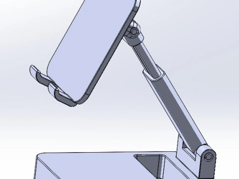 Foldable hinged and extendable cell phone holder 3D Print Model