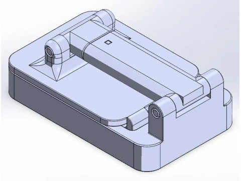 Foldable hinged and extendable cell phone holder 3D Print Model