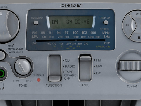 Sony CFD-V31L Cd Radio Cassette-Corder Vintage Condition Modello 3D