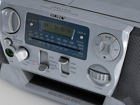 Sony CFD-V31L Cd Radio Cassette-Corder Vintage Condition Modello 3D