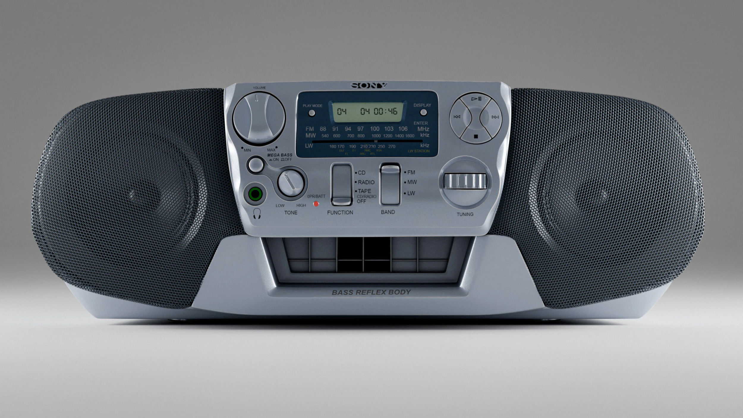 Radio-CD Sony CFD-V31L Modello 3D .c4d .max .obj .3ds .fbx .stl .blend