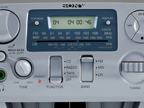 Radio-CD Sony CFD-V31L Modello 3D