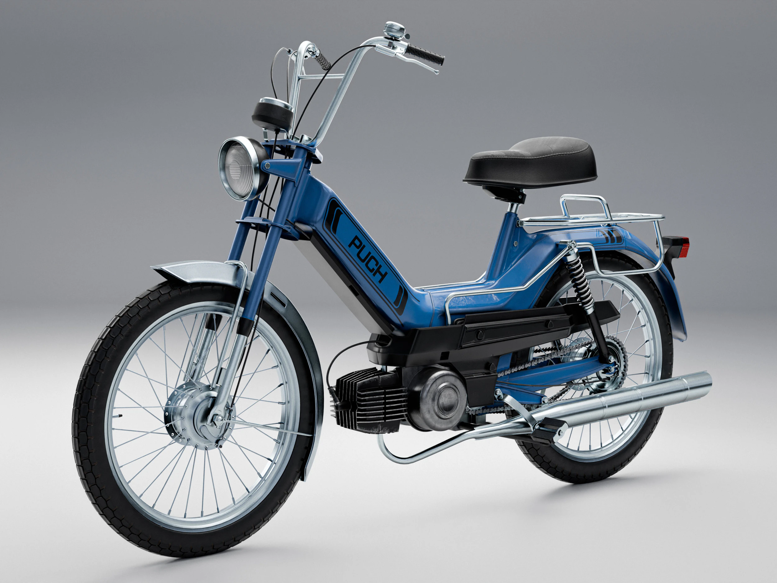Puch Maxi Classic Moped 3D Model .c4d .max .obj .3ds .fbx .stl .blend 
