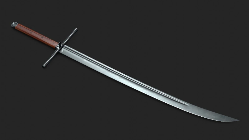 Espada Kriegsmesser Low-Poly Modelo 3D .c4d .max .obj .3ds .fbx .stl .blend 